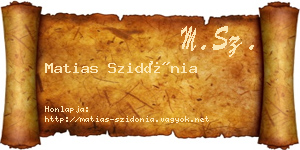 Matias Szidónia névjegykártya